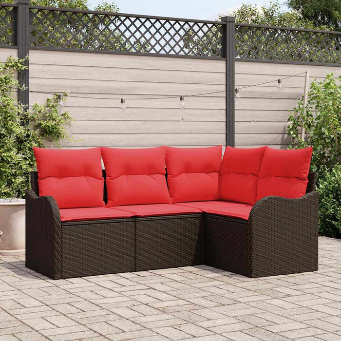 Set de canapele pentru grădină 4 pcs Maro poliratan WALTI