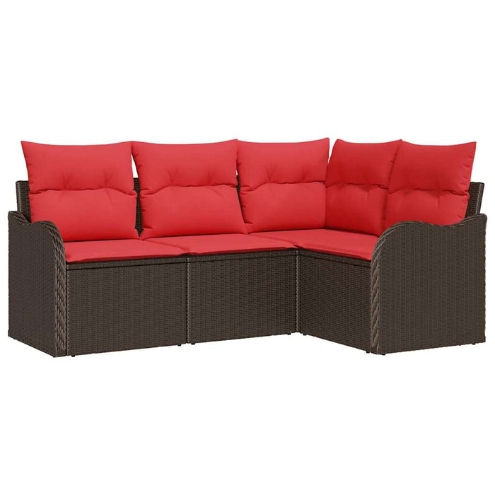 Set de canapele pentru grădină 4 pcs Maro poliratan WALTI