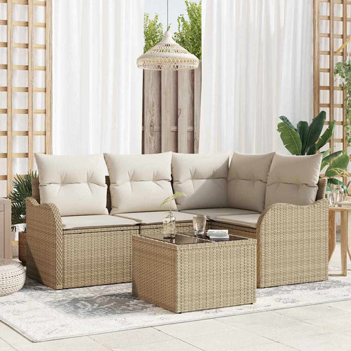 Set de canapele pentru grădină 5 pcs Bej poliratan - WALTI WALTI