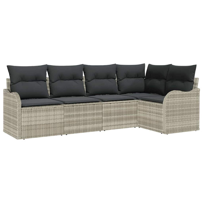Set de canapele pentru grădină 5 pcs Gri deschis Rattan poli - WALTI WALTI