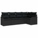 Set de canapele pentru grădină cu pernă 5 pcs Negru Rattan poli - WALTI WALTI