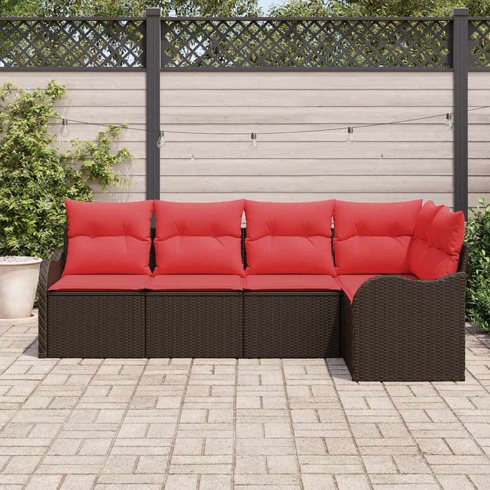 Set de canapele pentru grădină 5 pcs Maro poliratan WALTI