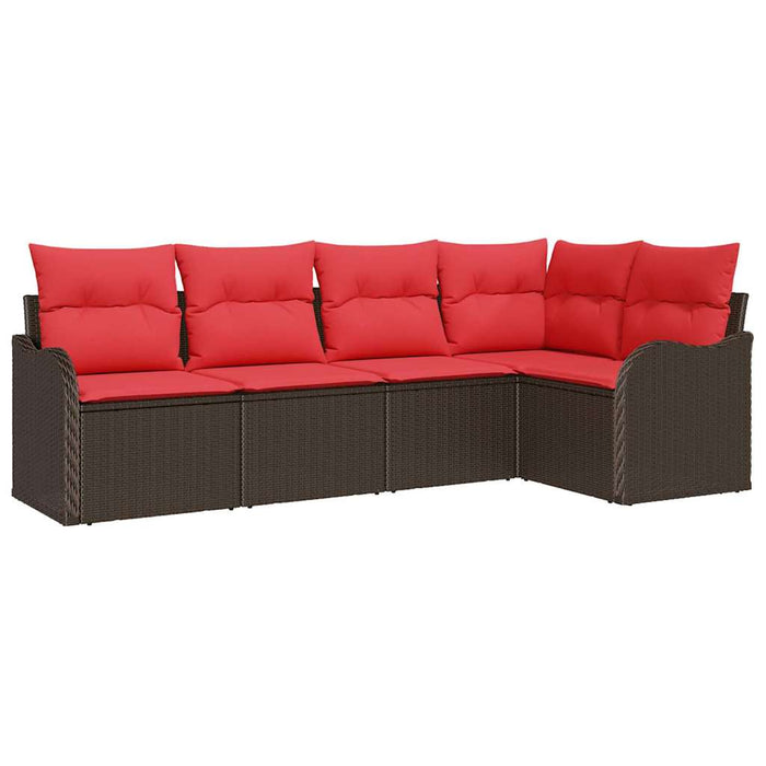 Set de canapele pentru grădină 5 pcs Maro poliratan WALTI