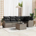 Set de canapele pentru grădină cu pernă 6 pcs Gri Rattan poli - WALTI WALTI