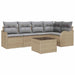Set de canapele pentru grădină cu pernă 6 pcs Bej Rattan poli - WALTI WALTI