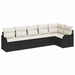 Set de canapele pentru grădină cu pernă 6 pcs Negru Rattan poli - WALTI WALTI