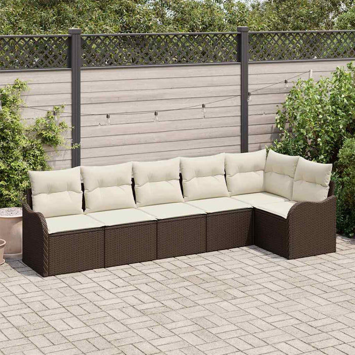 Set de canapele pentru grădină cu pernă 6 pcs Maro Rattan poli - WALTI WALTI