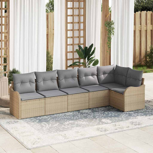 Set de canapele pentru grădină cu pernă 6 pcs Bej Rattan poli - WALTI WALTI