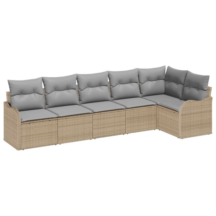 Set de canapele pentru grădină cu pernă 6 pcs Bej Rattan poli - WALTI WALTI