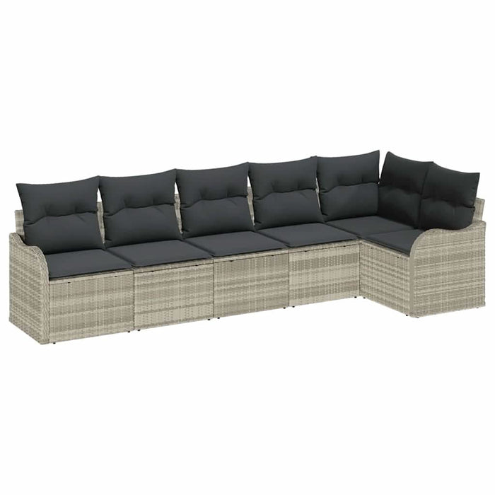 Set de canapele pentru grădină 6 pcs Gri deschis Rattan poli - WALTI WALTI