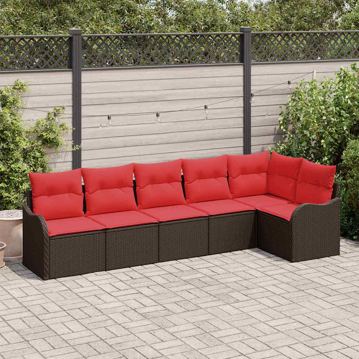 Set de canapele pentru grădină 6 pcs Maro poliratan WALTI