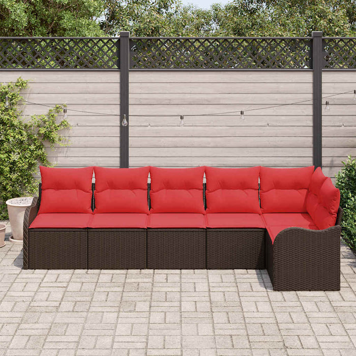Set de canapele pentru grădină 6 pcs Maro poliratan WALTI