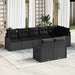 Set de canapele pentru grădină cu pernă 8 pcs Negru Rattan poli - WALTI WALTI