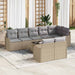Set de canapele pentru grădină cu pernă 9 pcs Bej Rattan poli - WALTI WALTI