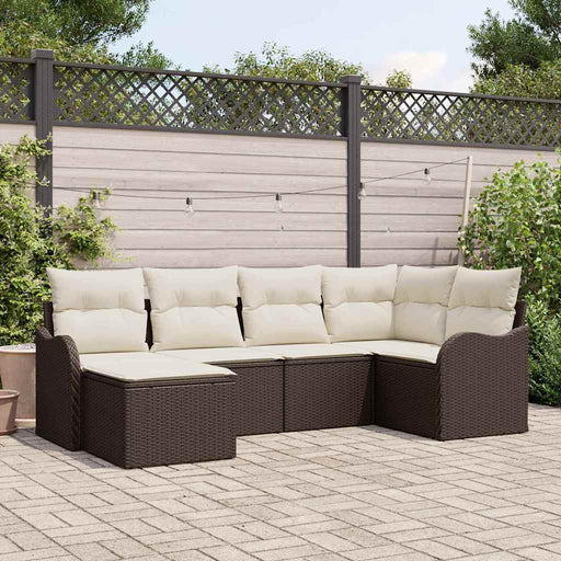 Set de canapele pentru grădină cu pernă 6 pcs Maro Rattan poli - WALTI WALTI