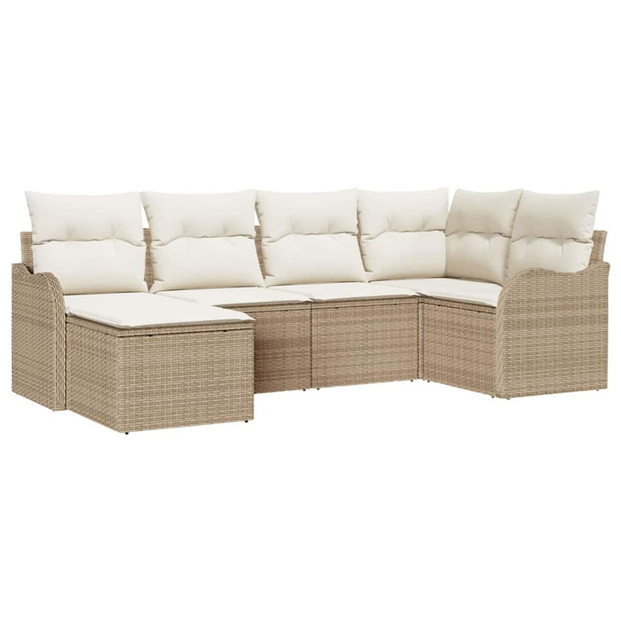 Set de canapele pentru grădină cu pernă 6 pcs Bej Rattan poli - WALTI WALTI