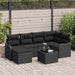 Set de canapele pentru grădină cu pernă 7 pcs Negru Rattan poli - WALTI WALTI