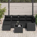 Set de canapele pentru grădină cu pernă 7 pcs Negru Rattan poli - WALTI WALTI