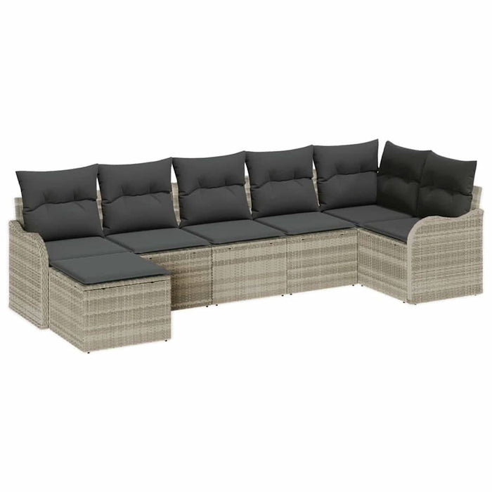 Set de canapele pentru grădină 7 pcs Gri deschis Rattan poli - WALTI WALTI