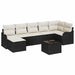 Set de canapele pentru grădină cu pernă 8 pcs Negru Rattan poli - WALTI WALTI