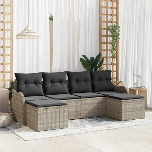 Set de canapele pentru grădină 6 pcs Gri deschis Rattan poli - WALTI WALTI
