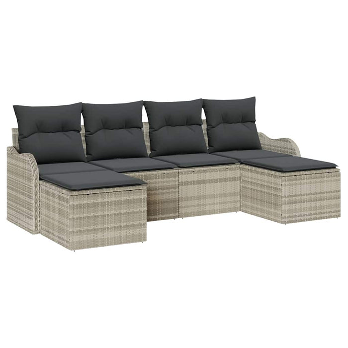 Set de canapele pentru grădină 6 pcs Gri deschis Rattan poli - WALTI WALTI