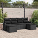 Set de canapele pentru grădină cu pernă 6 pcs Negru Rattan poli - WALTI WALTI