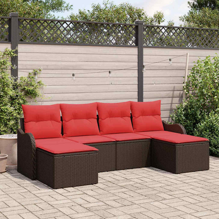 Set de canapea cu pernă 6 pcs Maro Poliester WALTI