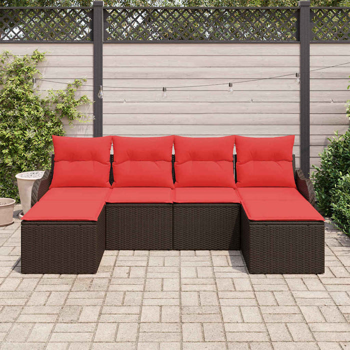Set de canapea cu pernă 6 pcs Maro Poliester WALTI