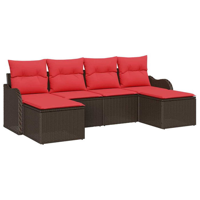 Set de canapea cu pernă 6 pcs Maro Poliester WALTI