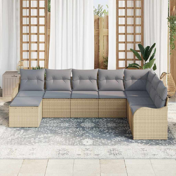 Set de canapele pentru grădină cu pernă 8 pcs Bej Rattan poli - WALTI WALTI