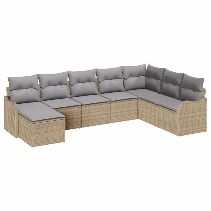 Set de canapele pentru grădină cu pernă 8 pcs Bej Rattan poli - WALTI WALTI