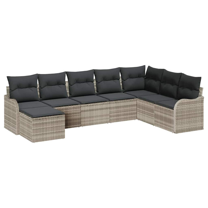 Set de canapele pentru grădină 8 pcs Gri deschis Rattan poli - WALTI WALTI