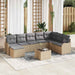 Set de canapele pentru grădină cu pernă 9 pcs Bej Rattan poli - WALTI WALTI