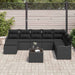 Set de canapele pentru grădină cu pernă 9 pcs Negru Rattan poli - WALTI WALTI