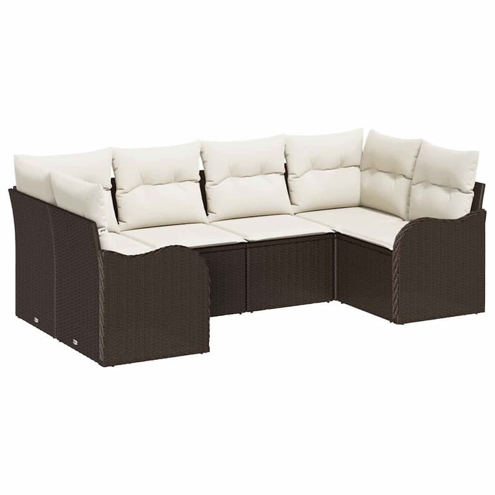 Set de canapele pentru grădină cu pernă 6 pcs Maro Rattan poli - WALTI WALTI