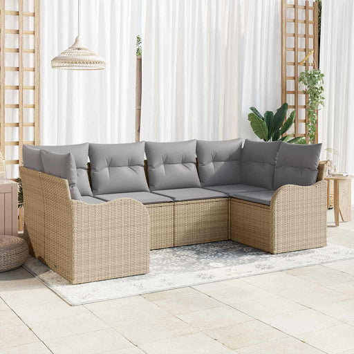 Set de canapele pentru grădină cu pernă 6 pcs Bej Rattan poli - WALTI WALTI