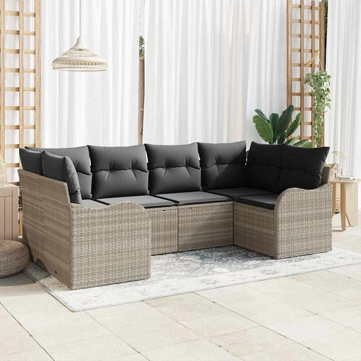 Set de canapele pentru grădină 6 pcs Gri deschis Rattan poli - WALTI WALTI
