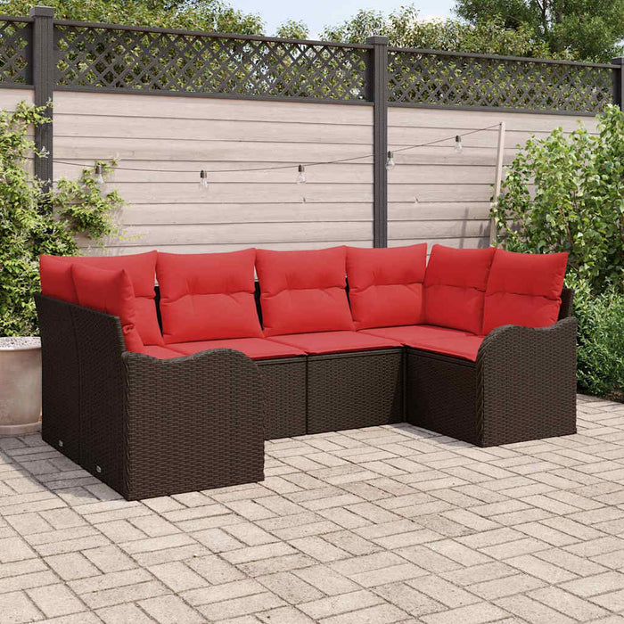 Set de canapea cu pernă 6 pcs Maro Poli Rattan WALTI