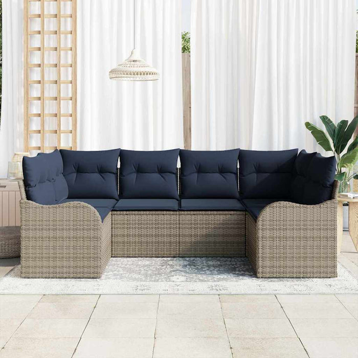 Set de canapea 6 buc. Gri [Sintetic]: Poli Rattan - WALTI WALTI