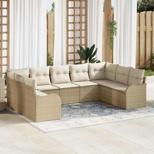 Set de canapele pentru grădină 9 pcs Bej poliratan - WALTI WALTI