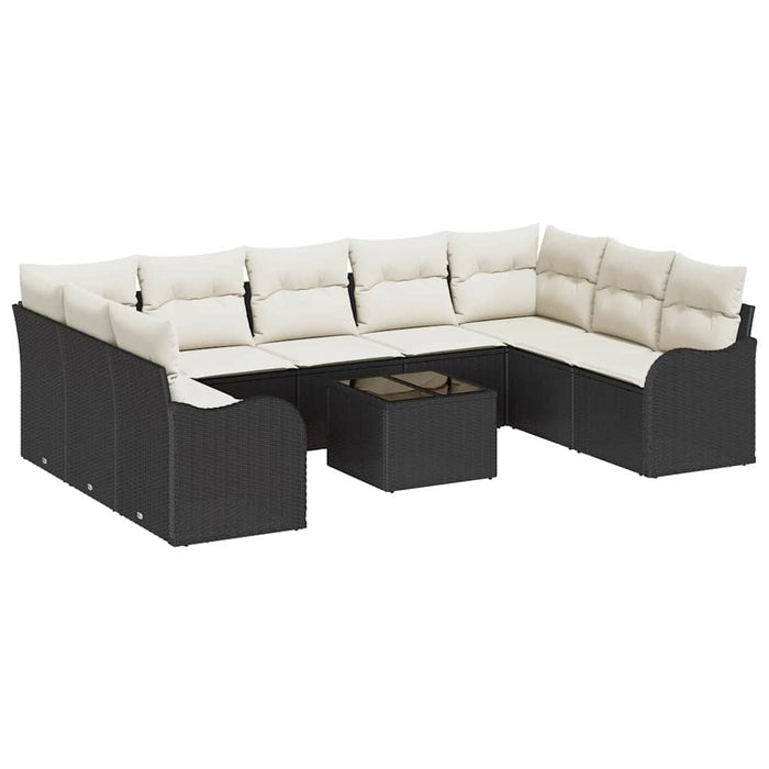 Set de canapele pentru grădină 10 pcs Negru Rattan poli - WALTI WALTI