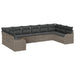 Set de canapele pentru grădină cu pernă 10 pcs Gri Rattan poli - WALTI WALTI