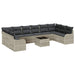 Set de canapele pentru grădină 11 pcs Gri deschis Rattan poli - WALTI WALTI