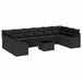 Set de canapele pentru grădină 11 pcs Negru Rattan poli - WALTI WALTI