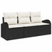 Set de canapele pentru grădină cu pernă 3 pcs Negru Rattan poli - WALTI WALTI