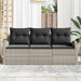 Set de canapele pentru grădină 3 pcs Gri deschis Rattan poli - WALTI WALTI