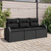 Set de canapele pentru grădină cu pernă 3 pcs Negru Rattan poli - WALTI WALTI