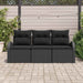 Set de canapele pentru grădină cu pernă 3 pcs Negru Rattan poli - WALTI WALTI