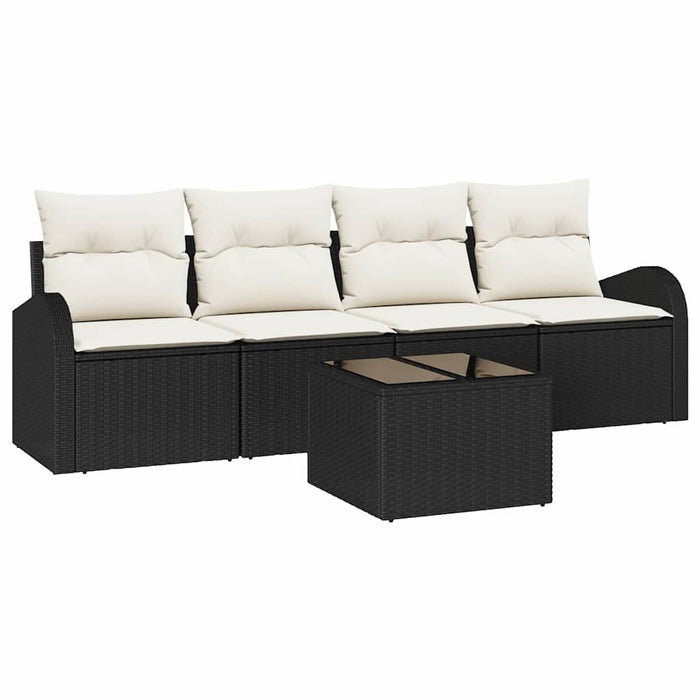 Set de canapele pentru grădină 5 pcs Negru 55 x 55 x 37 cm - WALTI WALTI